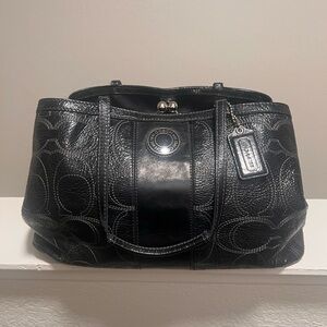 Coach Black patent Leather Tote Bag